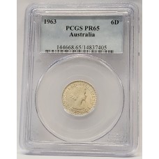 AUSTRALIA 1963 . SIXPENCE . PROOF